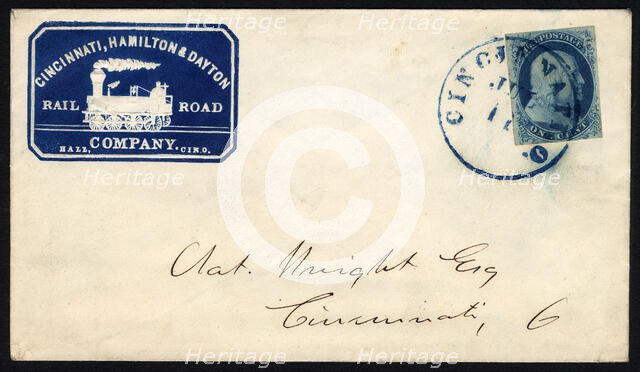 1c Franklin type II on advertising cover, July 11, 1857. Creator: Unknown.