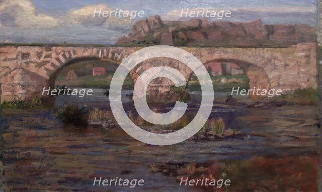 Landscape with Bridge, Undated. Creator: Fredrik Jonas Lucian Botfield Collett.