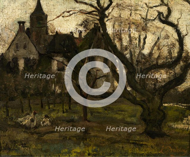 The Orchard of the Castle, c1850-1880. Creator: Louis Dubois.