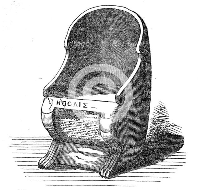 Seat found in the Dionysiac Theatre, Athens, 1862. Creator: Unknown.