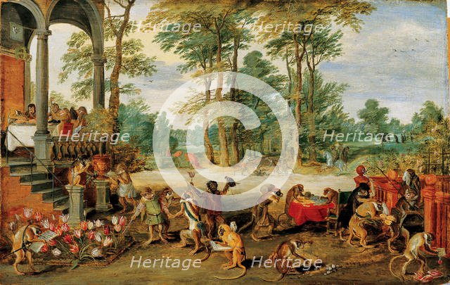 A Satire of Tulip Mania, c. 1640. Creator: Brueghel, Jan, the Younger (1601-1678).
