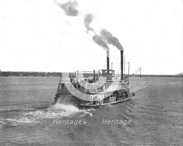 Mississippi Paddle Steamer, USA, c1900.  Creator: Unknown.