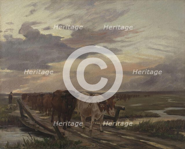 A Cow-drove, c1870. Creator: Theodor Esbern Philipsen.