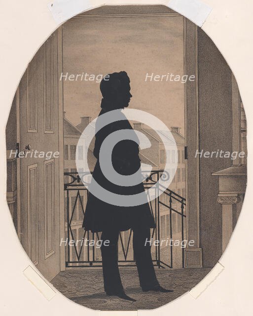 Silhouette of a Young Man Before an Open Window, Facing Right, before 1860. Creator: William Henry Brown.