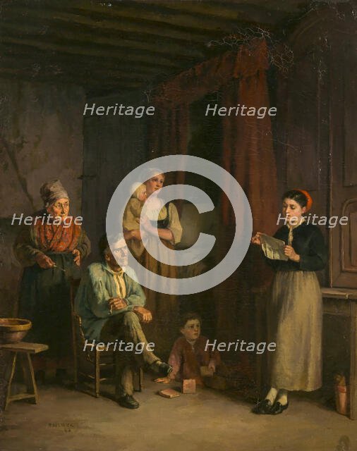 The Emigrant's Letter, 1868. Creator: Howard Helmick.