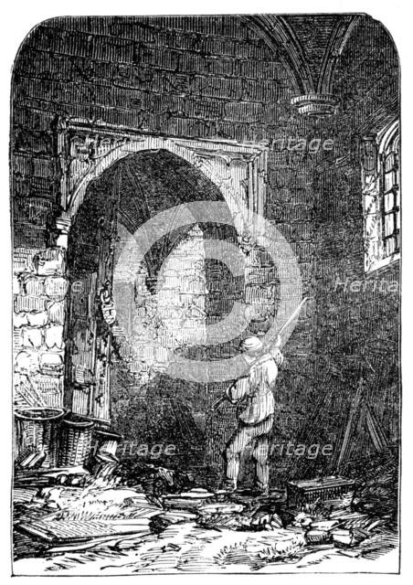 "Guy Fawkes' Cellar", at Westminster, 1857. Creator: Unknown.