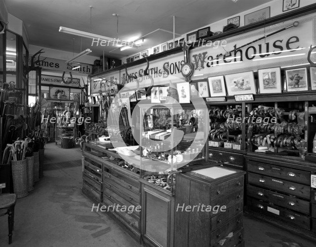 Interior of James Smith and Sons Umbrella Shop, London, 1986. Artist: Paul Barkshire