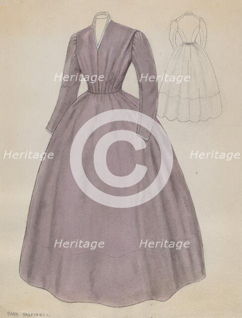 Quaker Dress, c. 1936. Creator: Sara Garfinkel.