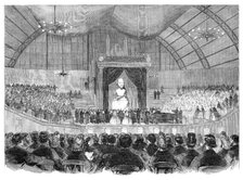 The Shakspeare Commemoration in London: unveiling a bust of Shakspeare..., Agricultural Hall, 1864. Creator: Unknown.