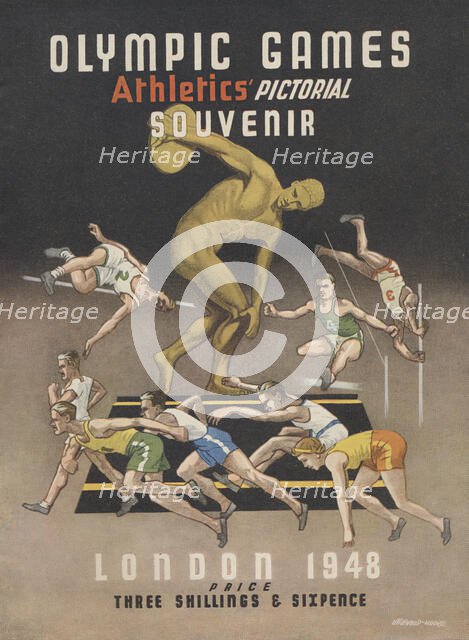 "Olympic Games - Athletics' Pictorial Souvenir - London 1948" - front cover, 1948. Creator: Unknown.