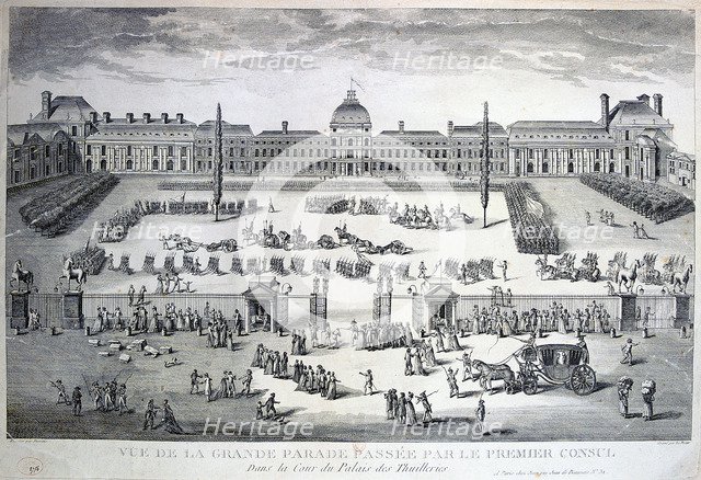 'Parade of the Troops during the Grand Parade, Tuileries Palace', 19th century. Artist: Unknown