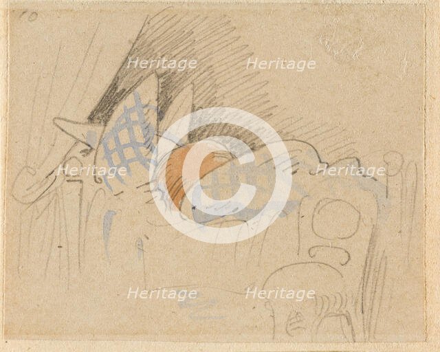 The disturbed but happily regained night's rest, (The Flea); 10, 1862. Creator: Wilhelm Busch.