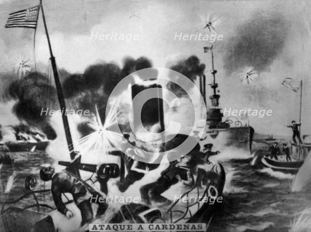 Attack of Cardenas, (1898), 1920s. Artist: Unknown