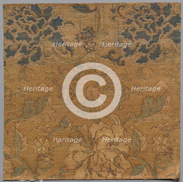 Fragment from Book of Textiles, 18th century. Creator: Unknown.