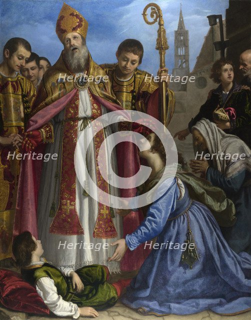 Saint Zenobius revives a Dead Boy, c. 1615. Artist: Bilivert, Giovanni (1585-1644)