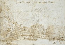 Venice: The Ponte di Rialto, mid 18th century. Artist: Canaletto.