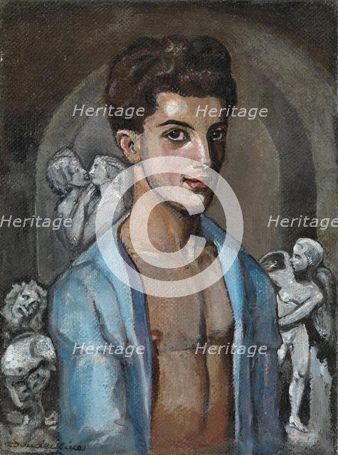 Portrait of the choreographer and ballet dancer Léonide Massine (1896-1979). Artist: Sudeykin, Sergei Yurievich (1882-1946)