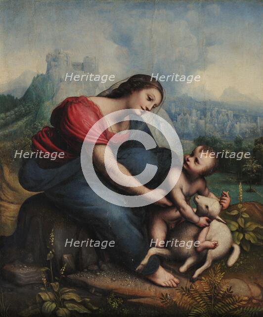 The Virgin and Child with a Lamb, c1515. Creator: Cesare da Sesto (1477-1523).