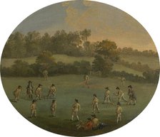 A Game of Cricket (The Royal Academy Club in Marylebone Fields, now Regent's Park), between 1790 and Creator: Unknown.