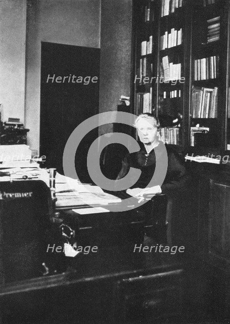 Marie Curie, Polish-born French physicist, 1925. Artist: Unknown