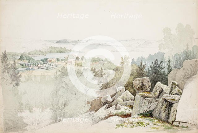 Tervu manor on Kurkijoki, 1860. Creator: Magnus von Wright.