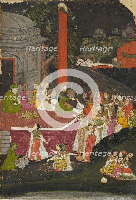 Women visiting the tomb of a maz'ar, or Muslim holy man, at night, late 18th century. Artist: Unknown.