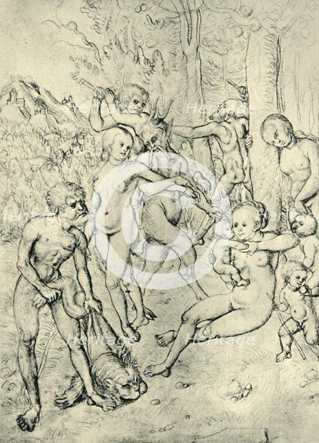 Satyrs and nymphs, 1520-1530, (1943). Creator: Lucas Cranach the Elder.