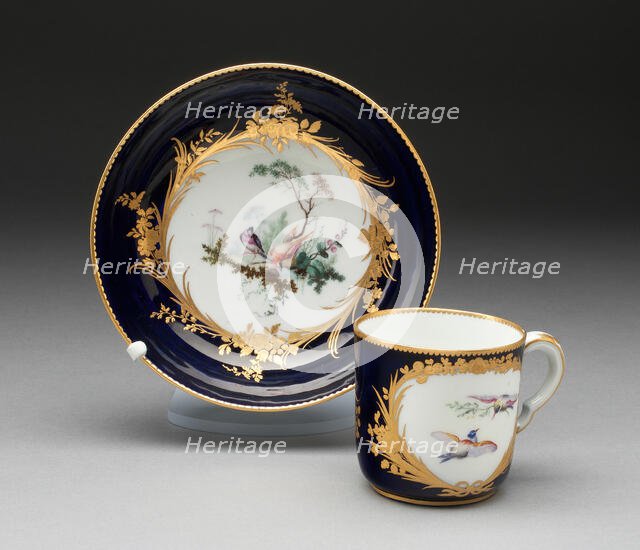 Cup and Saucer, Vincennes, 1752/53. Creators: Vincennes Porcelain Manufactory, Yvemel.