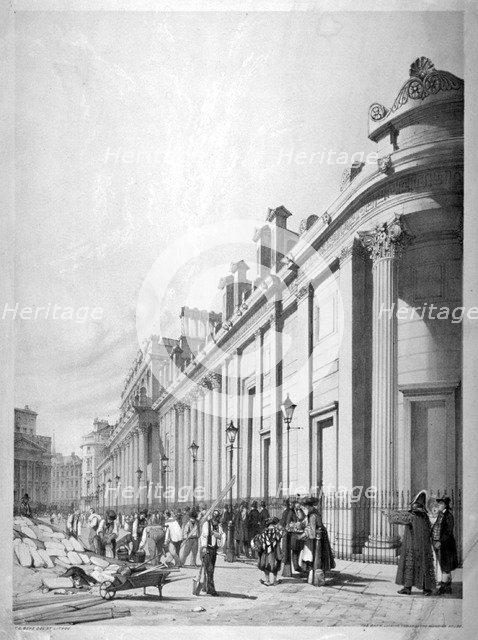 View of the Bank of England, City of London, 1842.                                Artist: Thomas Shotter Boys