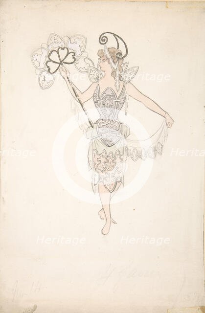 Costume Design for Lady with a Fan, 1890-99. Creator: Basil Crage.