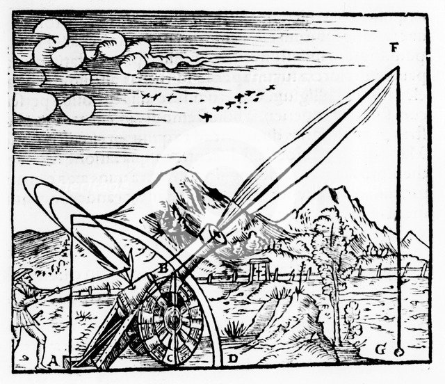 Gunner firing a cannon, 1561. Artist: Unknown