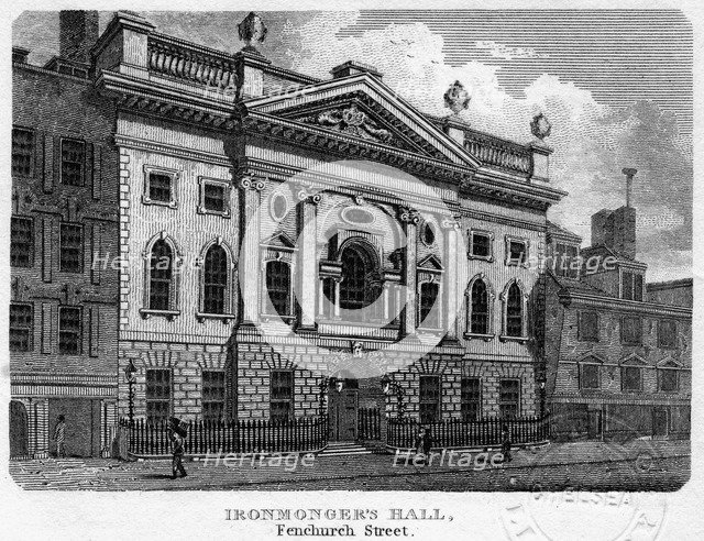 Ironmongers' Hall, Fenchurch Street, City of London, 1812.Artist: Sands