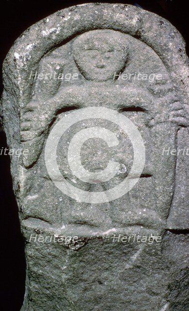 Fragment of a cross depicting a Viking Warrior, Weston Church, North Yorkshire. Artist: Unknown