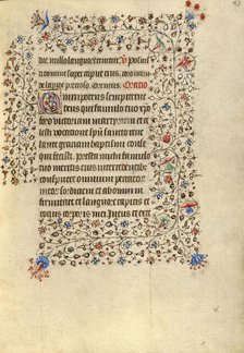 Decorated Text Page; Book of Hours, about 1420. Creator: Unknown.