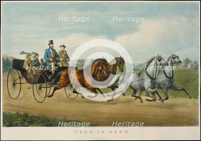Four-in-Hand, 1861., 1861. Creators: Nathaniel Currier, James Merritt Ives, Currier and Ives.