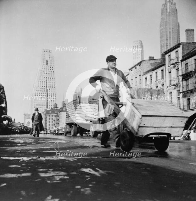 Fulton fish market street scene, New York, 1943. Creator: Gordon Parks.