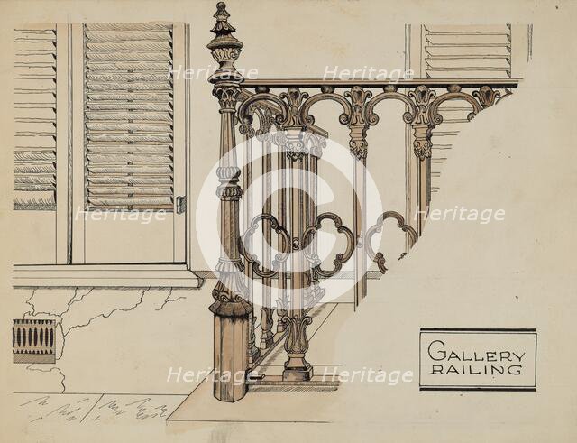 Cast Iron Gallery Rail, c. 1936. Creator: Ray Price.