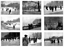 Skating in London: Regent's Park, The Serpentine, and Highgate Ponds, 1895.  Creator: Russell & Sons.