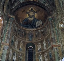 The Pantocrator Mosaic in Cefalo Cathedral, 12th century. Artist: Unknown