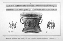 Depiction of a mortar from the Apothecaries' Hall, including inscription, 1789.  Artist: Anon