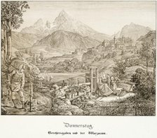 Thursday: Berchtesgaden and the Watzmann, 1823. Creator: Ferdinand Olivier.