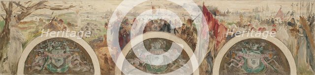 Esquisse pour le salon d'entrée de l'Hôtel de Ville : Paris et les Hautes Epoques..., 1892. Creator: Paul Louis Delance.