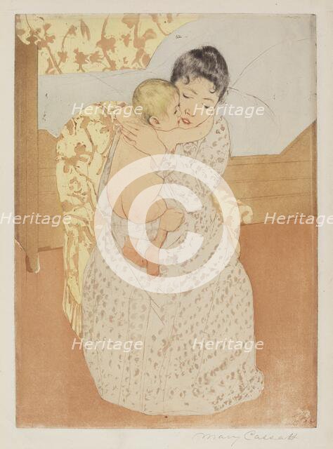 Maternal Caress, c. 1891. Creator: Mary Cassatt.