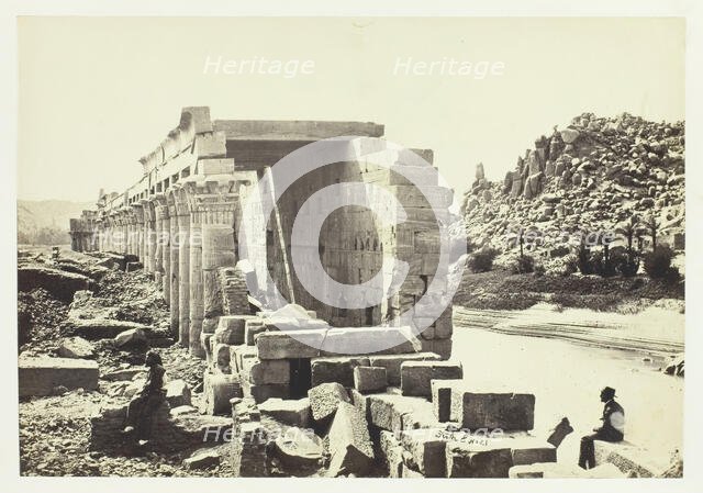 The Colonnade, Island of Philæ, 1857. Creator: Francis Frith.