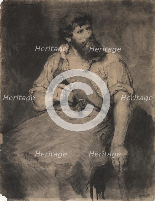 Smithy, study for "Das Gericht", c.1883. Creator: Samuel H. Crone (American, 1858-1913).