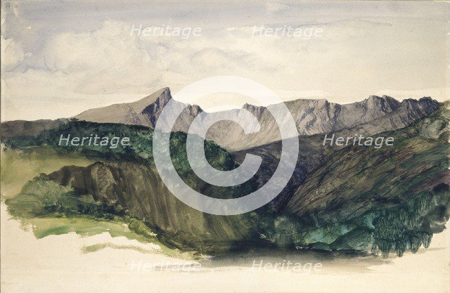 Study of a Distant Range of Mountains, 1860. Artist: William Dyce.