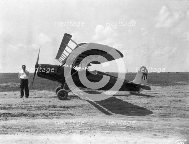 Hartley Soule with Fairchild 22, Langley Field, Virginia, USA, April 25, 1932.  Creator: Unknown.