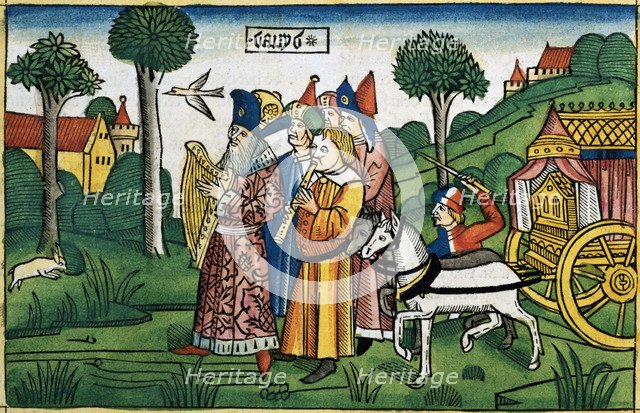 2 Samuel 6:1-5: David brings the Ark to Jerusalem. Artist: Unknown