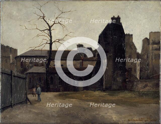 Old Hotel-Dieu, courtyard of central office, 1882. Creator: Charles Alexis Apoil.