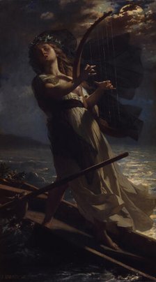 Veleda, moon effect, 1883. Creator: Lenepveu, Jules Eugène (1819-1898)